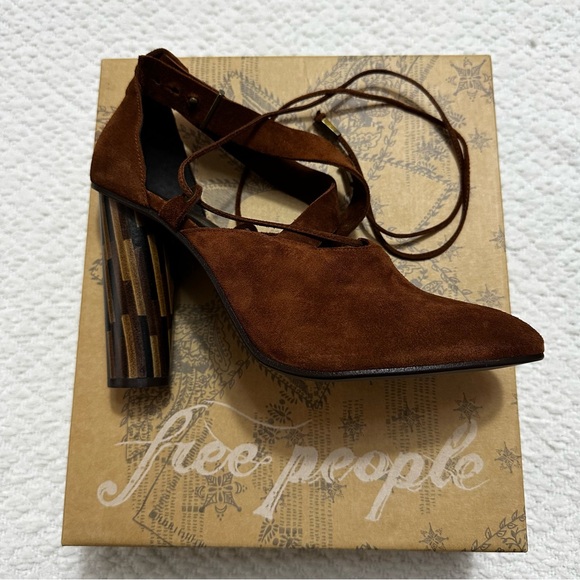 Free People Nouvella Wrap Brown Heels Brown Women’s Size 40 NIB - Picture 4 of 11
